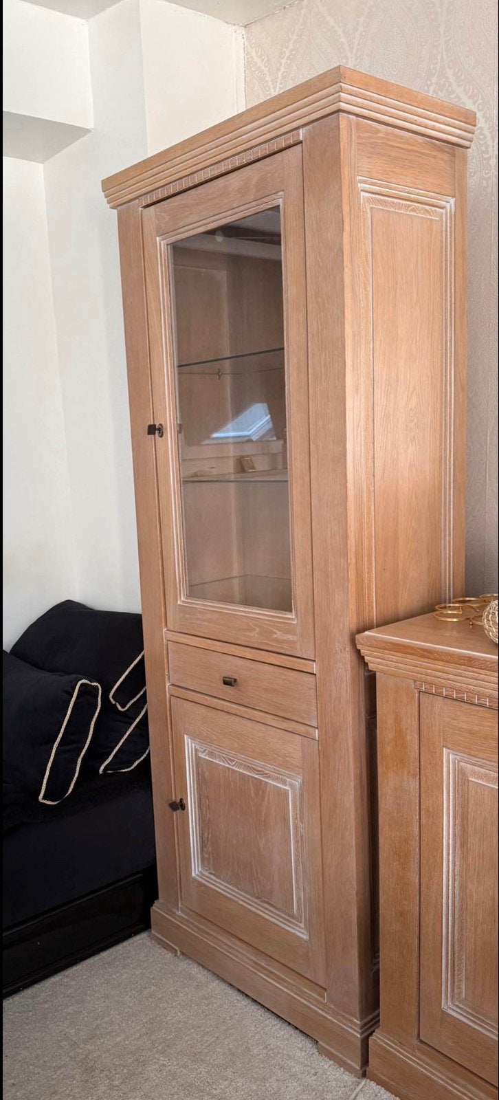 Vitrine en bois, Avec tiroir(s), 25 à 50 cm, Comme neuf, Enlèvement
