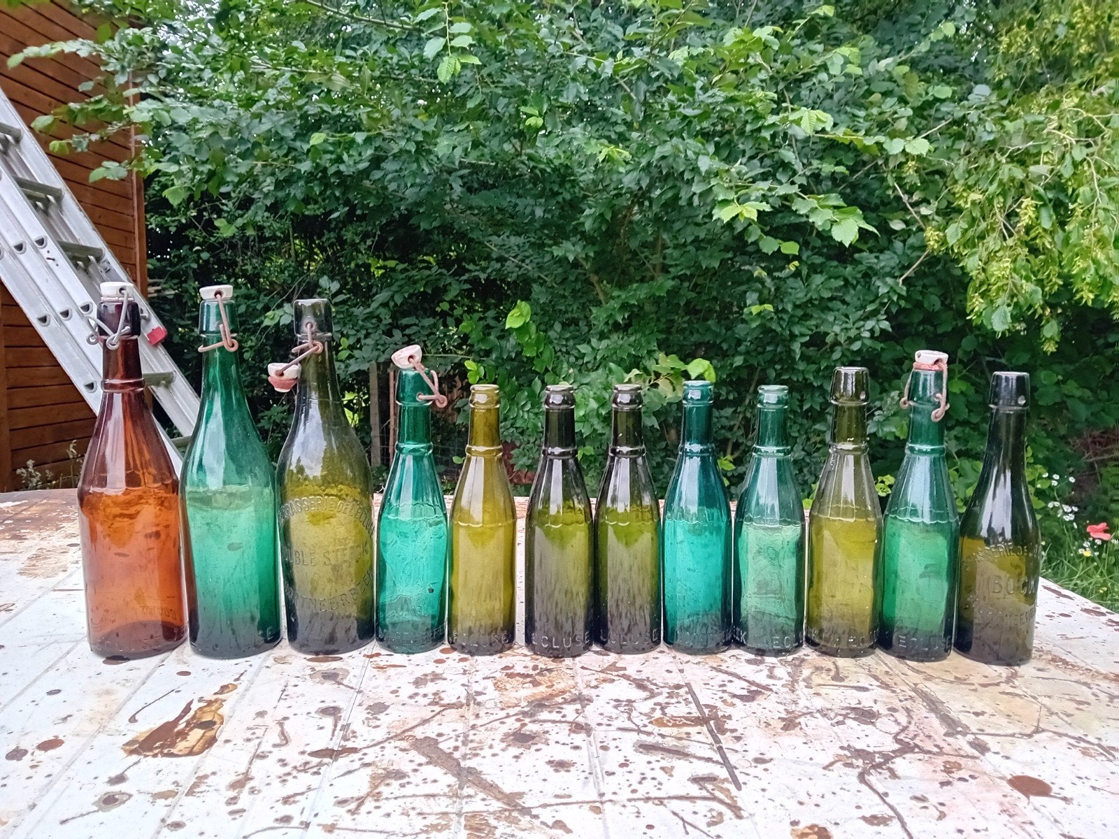 Oude bierflessen brouwerij L'ecluse Het sas Boortmeerbeek, Enlèvement ou Envoi