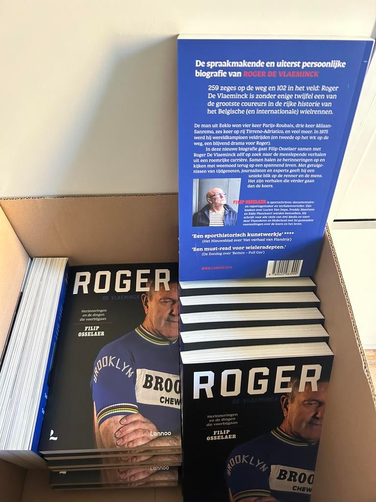Gehandtekende boeken Roger De Vlaeminck, Boeken, Ophalen of Verzenden, Nieuw, Overige onderwerpen