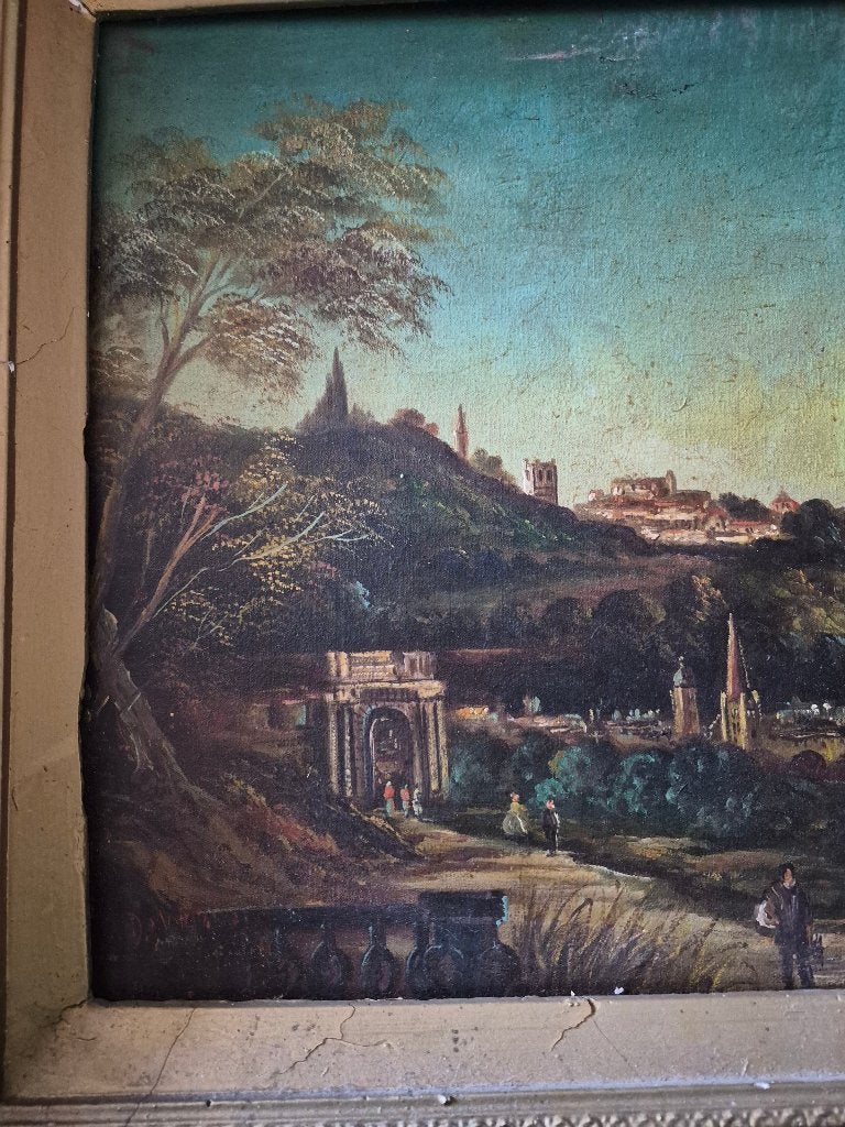 prachtige landschap schilderij, Antiek en Kunst, Kunst | Schilderijen | Klassiek, Ophalen, Overige stijlen, Overige technieken