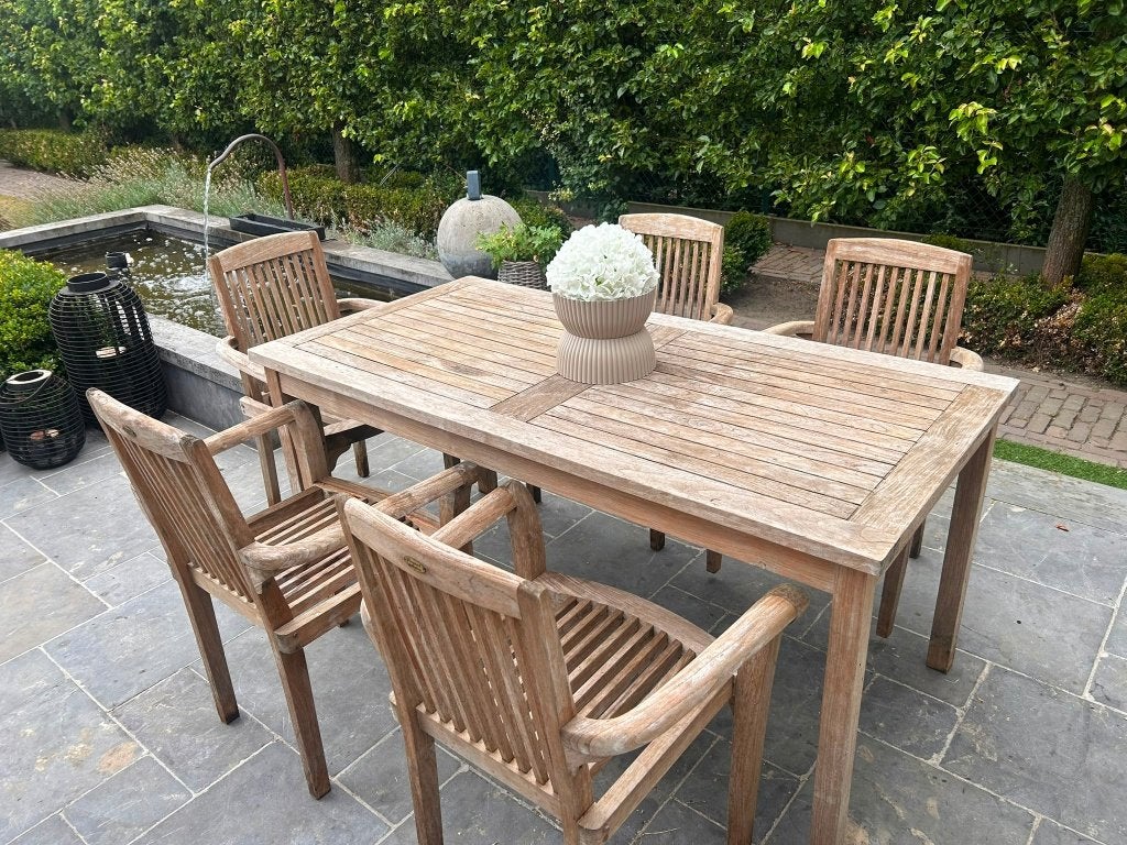 Mooi teak tuinset, Ophalen, 5 zitplaatsen, Teakhout, Zo goed als nieuw
