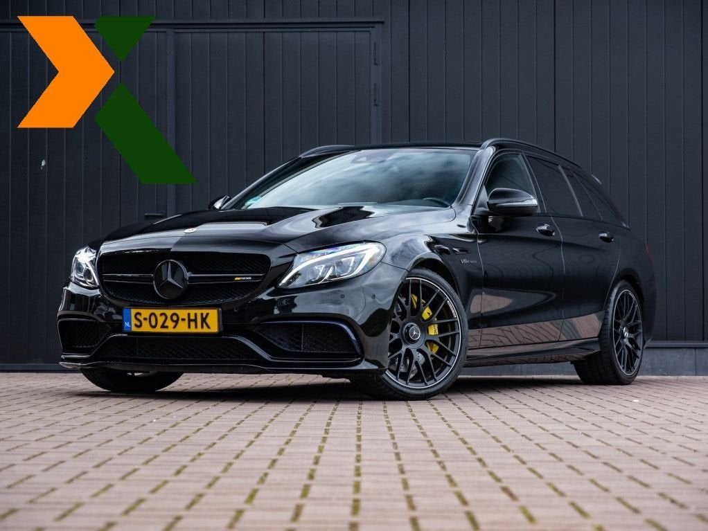 Mercedes-Benz C 63 AMG Estate V8 BiTurbo | Carbon | Schaalst, Auto's, Automaat, Zwart, Zwart, Bedrijf