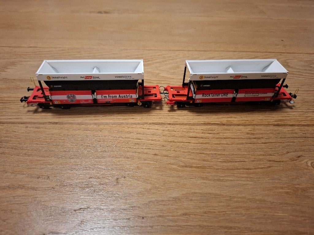 B-Models 90208 - double wagon porte-conteneurs ÖBB, Hobby & Loisirs créatifs, Trains miniatures | HO, Comme neuf, Wagon, Autres marques