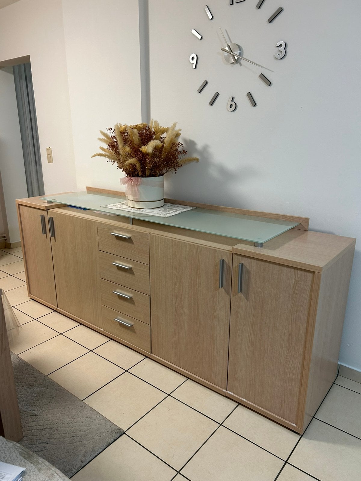Ensemble salle à manger complète, meuble TV et table basse, Enlèvement, Utilisé, Chêne, Avec porte(s)