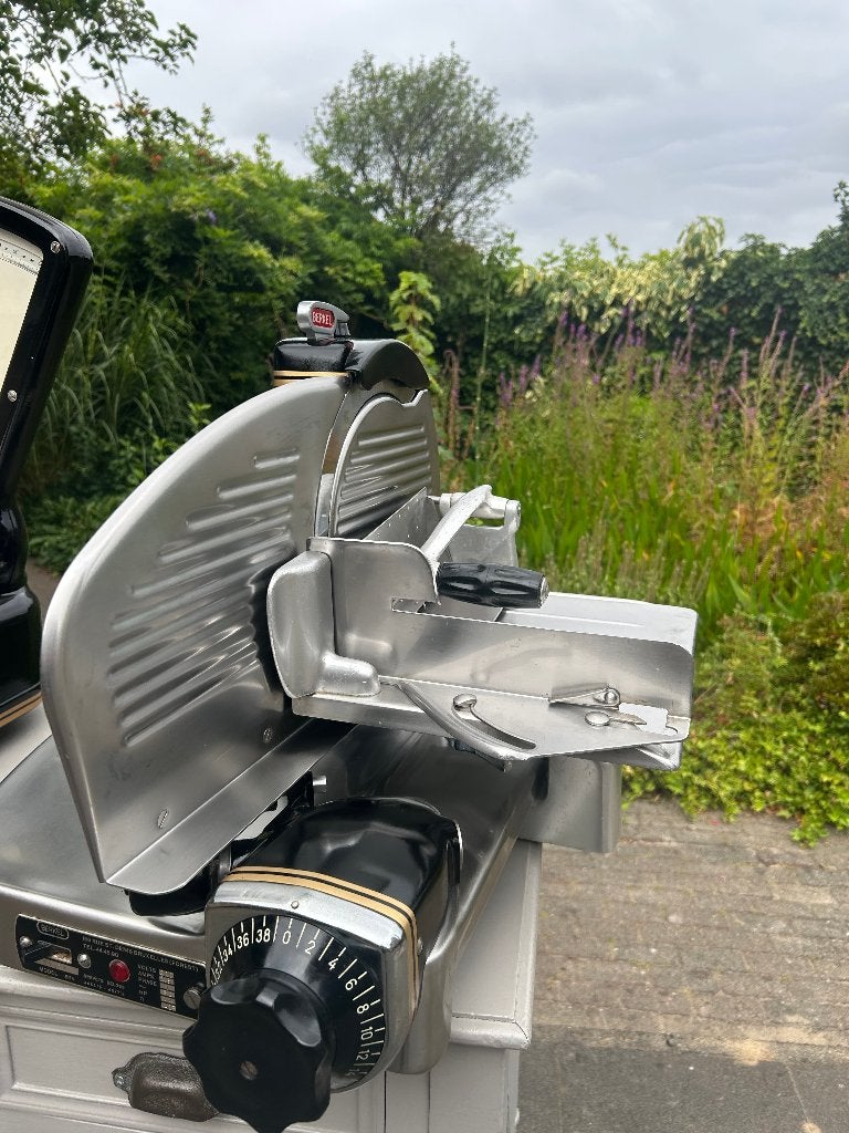 Berkel 834 snijmachine evt met weegschaal hoogglans zwart, Huis en Inrichting, Snijmachine, Ophalen, Zo goed als nieuw, Zwart