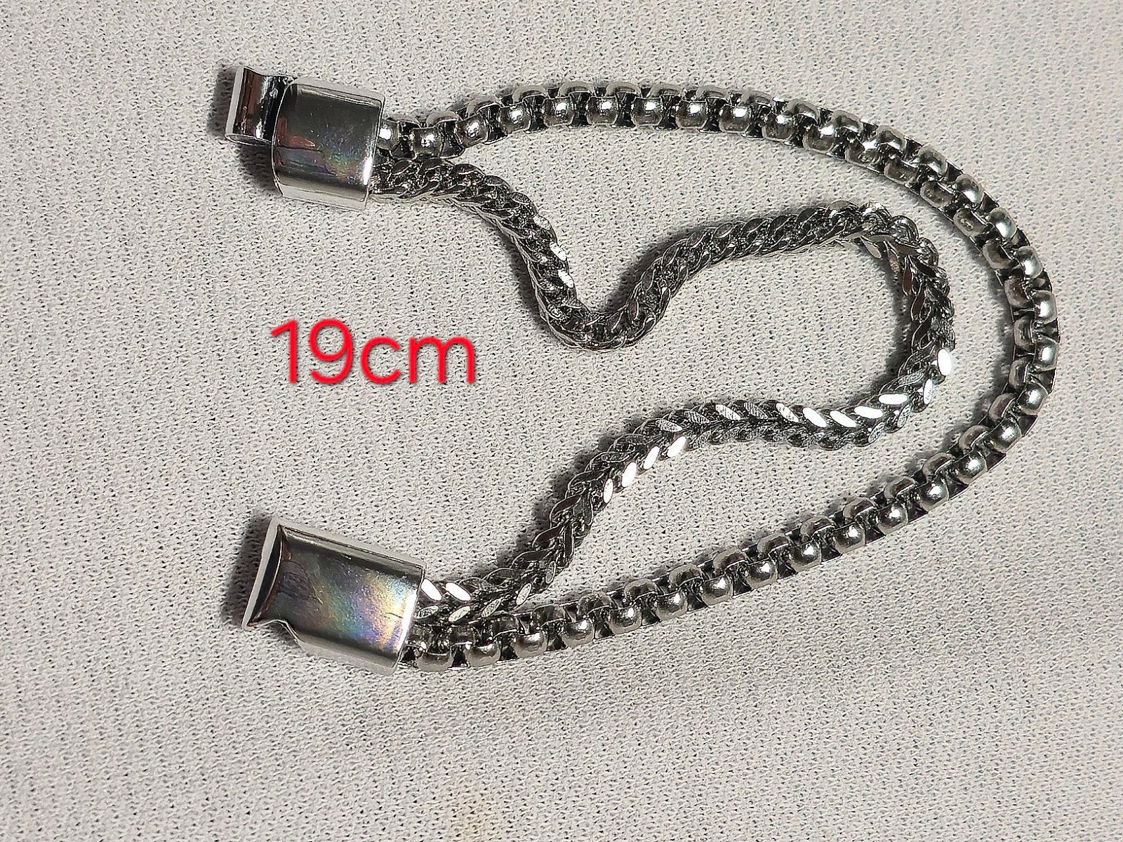 NOUVEAU Bracelet à maillons en acier inoxydable robuste avec, Bijoux, Sacs & Beauté, Bracelets, Enlèvement ou Envoi, Neuf, Argent