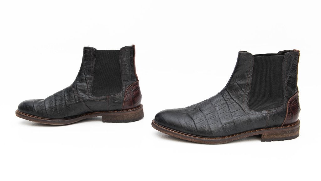 Chaussures hautes façon "croco", Vêtements | Hommes, Comme neuf, Brun, Enlèvement, Omoda