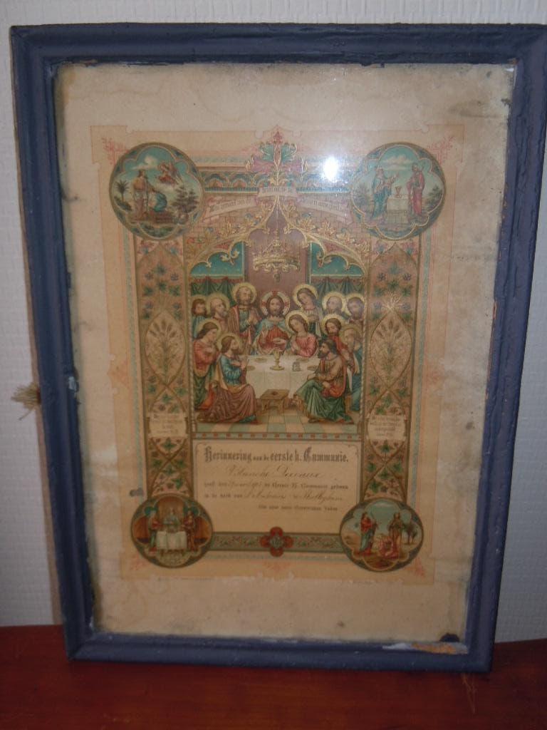 eerste communie 1903 kader Blanche Dervaux, Ophalen of Verzenden