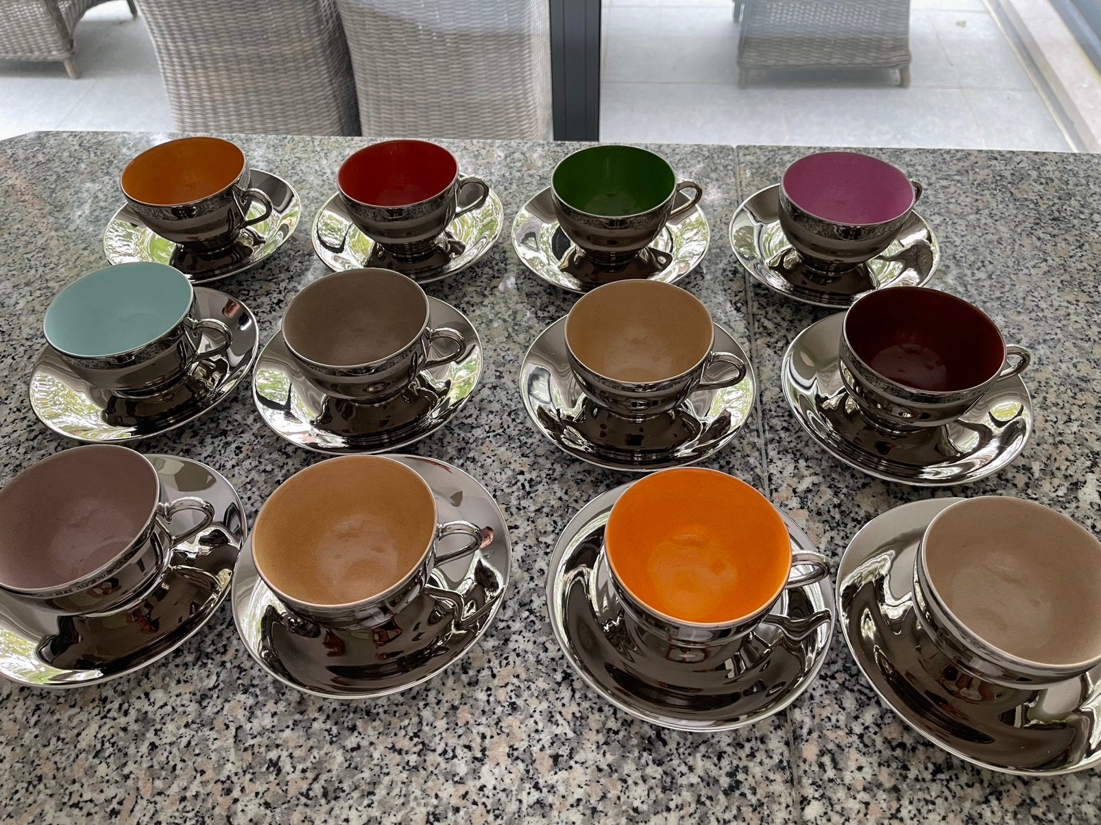 Tasse et soucoupe à café Limoges - faites main - 12 pièces, Enlèvement
