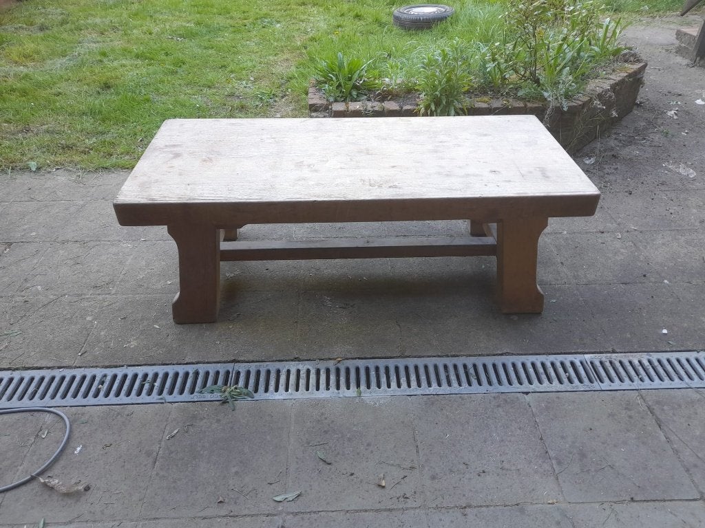 Table bois plein, Maison & Meubles, 100 à 150 cm, Enlèvement, Utilisé, Rectangulaire