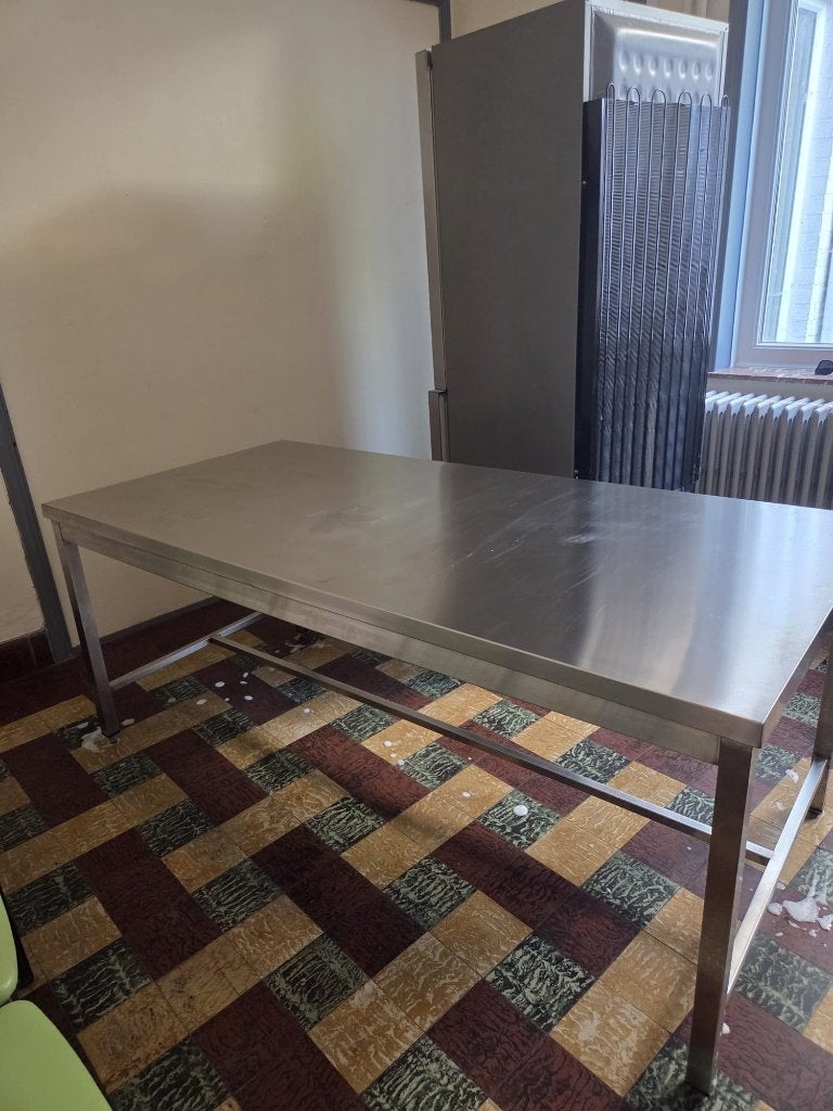 table INOX Bon état général, 150 à 200 cm, Cinq personnes ou plus, Enlèvement, Utilisé