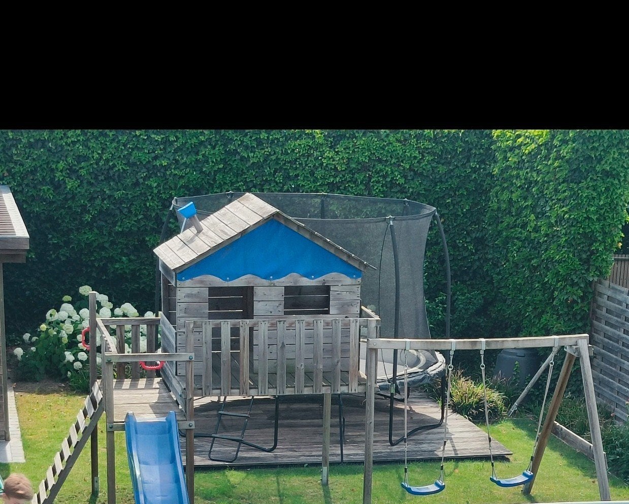 houten speelhuis incl schommels, Kinderen en Baby's, Ophalen, Gebruikt, Hout