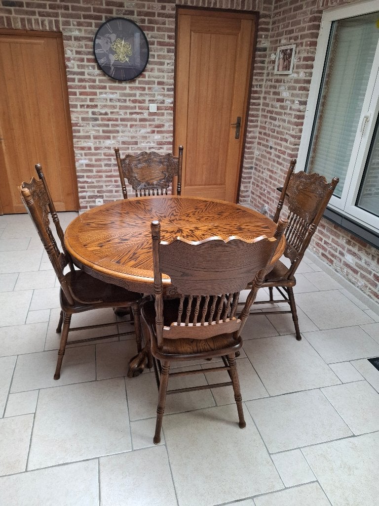 Ronde tafel eik, Ophalen, Gebruikt, 50 tot 100 cm, Classiek