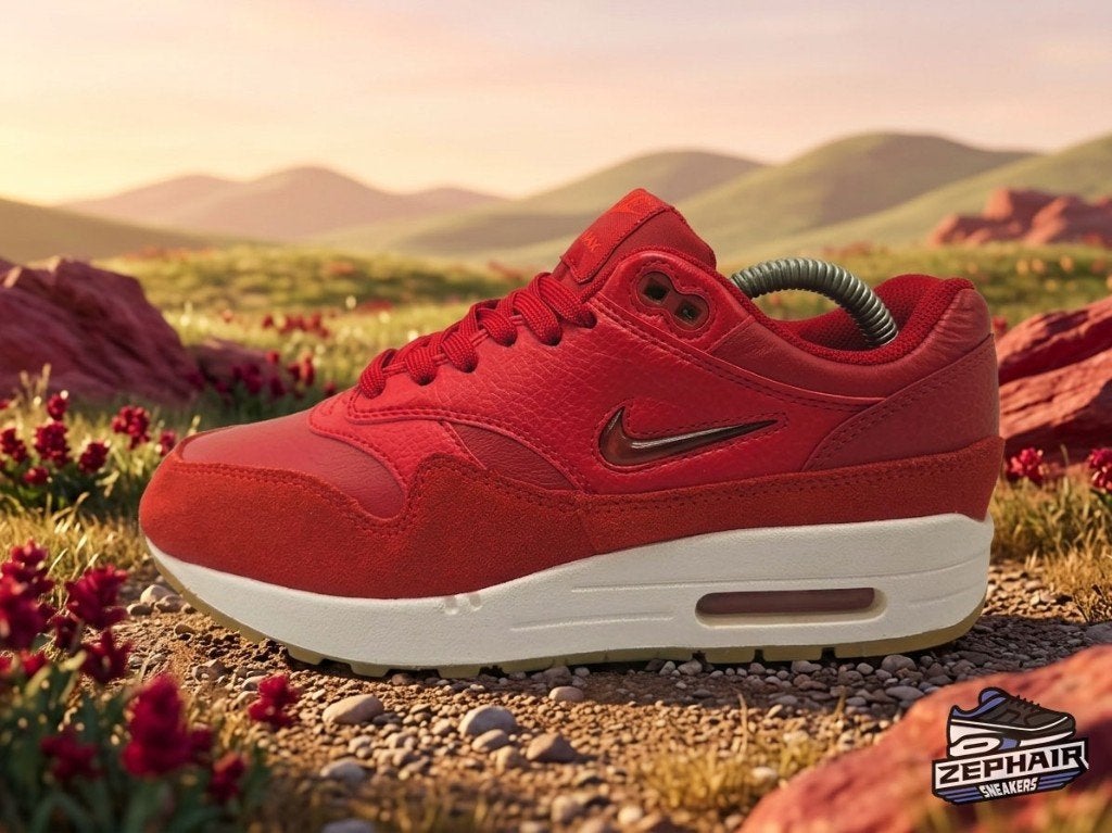 Nike Air Max 1 Jewel 'Gym Red' EU38 2017, Rouge, Sneakers et Baskets, Nike, Porté