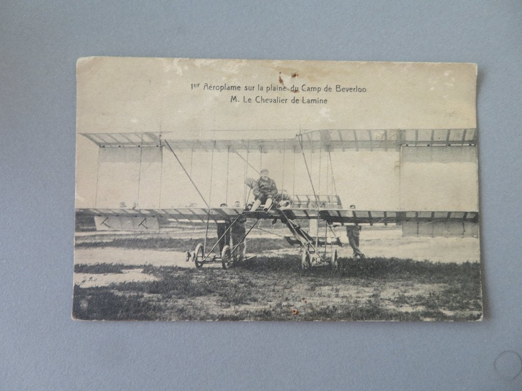 1911 Kamp van Beverloo 1ste vliegtuig M. Chevalier de Lamine, Verzamelen, Luchtvaart en Vliegtuigspotten, Ophalen of Verzenden