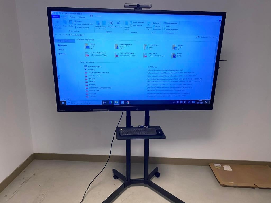 Ecran interactif 65 pouces avec pc intégré et caméra 4K, HDMI, Comme neuf, Enlèvement, LED