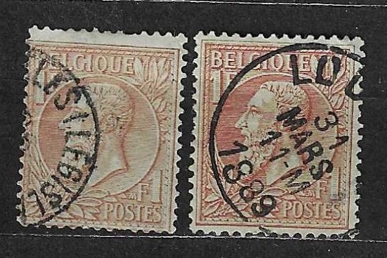 België OPC 51 Z.M. Koning Leopold II (x2), Postzegels en Munten, Ophalen of Verzenden, Gestempeld, Staatshoofden
