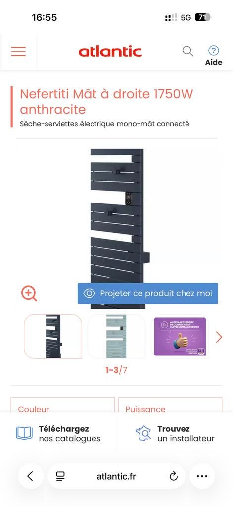 ATLANTIC seche serviette mixte 1750W, Doe-het-zelf en Bouw, Zonnepanelen en Toebehoren, Ophalen, Nieuw