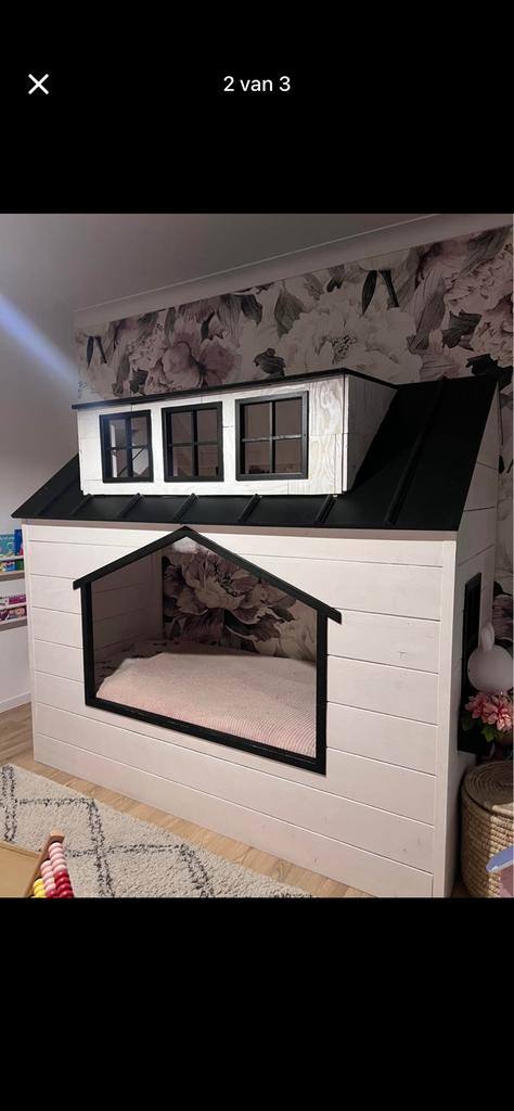 Kinderbed /huisje maatwerk, Kinderen en Baby's, Kinderkamer | Bedden, Zo goed als nieuw, 180 cm of meer, 85 tot 100 cm, Lattenbodem
