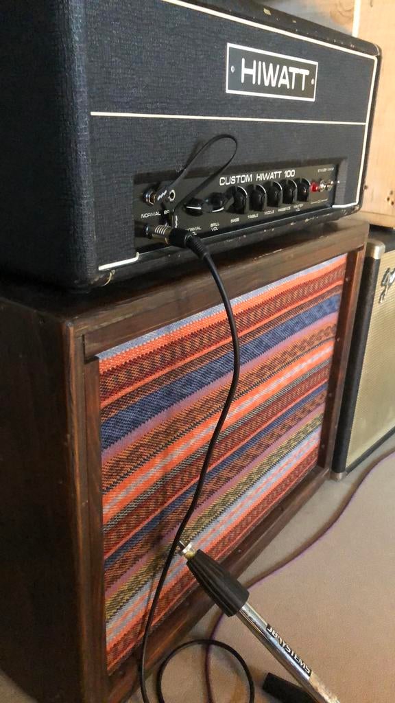 Hiwatt dr100 1970s diy cab(hiwatt sizes) nos70s fanes 2x12, Ophalen, Zo goed als nieuw