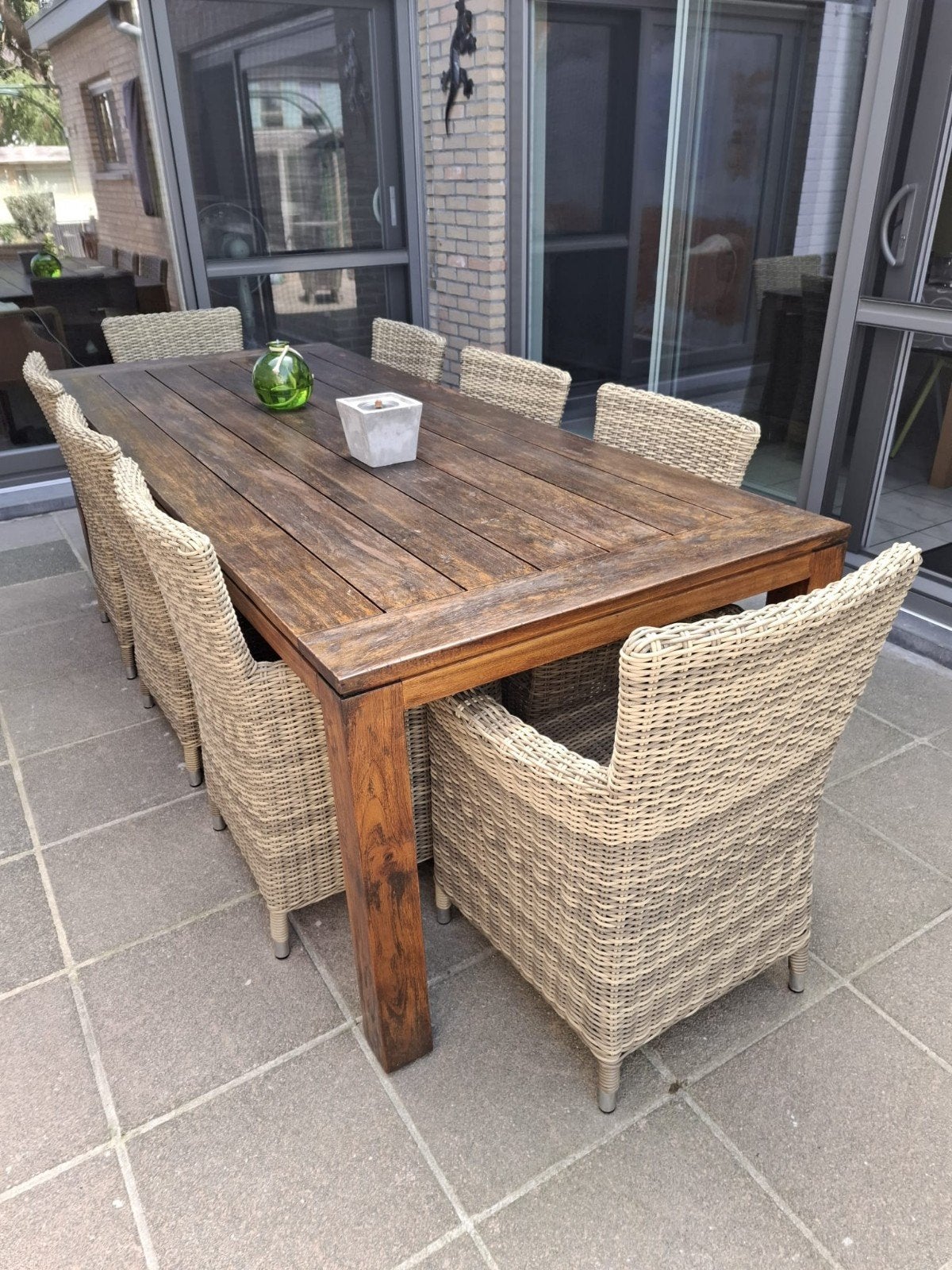 Hartman tuinset, Tuin en Terras, Tuinsets en Loungesets, Ophalen, Zo goed als nieuw, 8 zitplaatsen, Tuinset