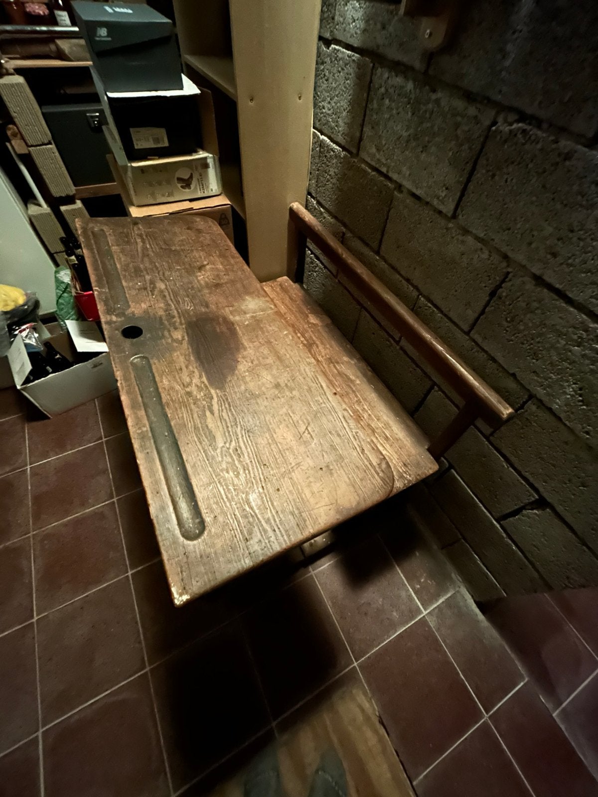 Bureau vintage, Bureau d'écolier, 110 cm, Vintage, Enlèvement