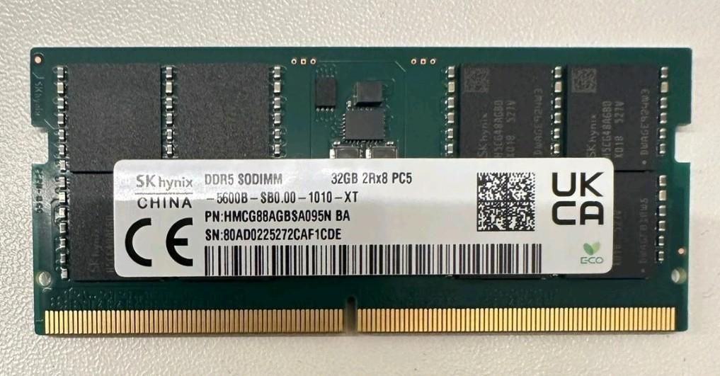 SK Hynix 1x32Gb DDR5 5600MHZ SODIMM, Informatique & Logiciels, Mémoire RAM, 32 GB, Enlèvement ou Envoi, DDR5, Laptop