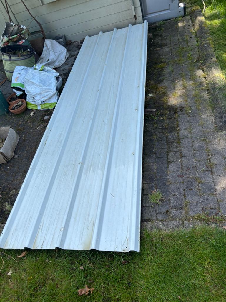 5 metalen dakplaten / profielplaten 350x108 cm, Doe-het-zelf en Bouw, Ophalen, Gebruikt