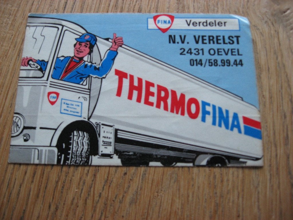 Oevel  Sticker Fina ThermoFina, Collections, Enlèvement ou Envoi, Neuf, Société ou Association