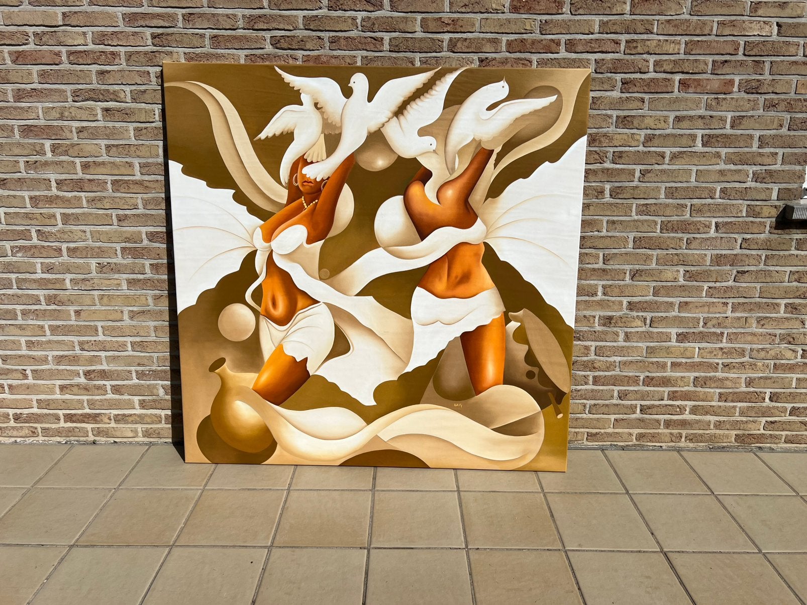 Moderne kader op doek, Antiek en Kunst, Kunst | Schilderijen | Modern, Ophalen, Handgeschilderd