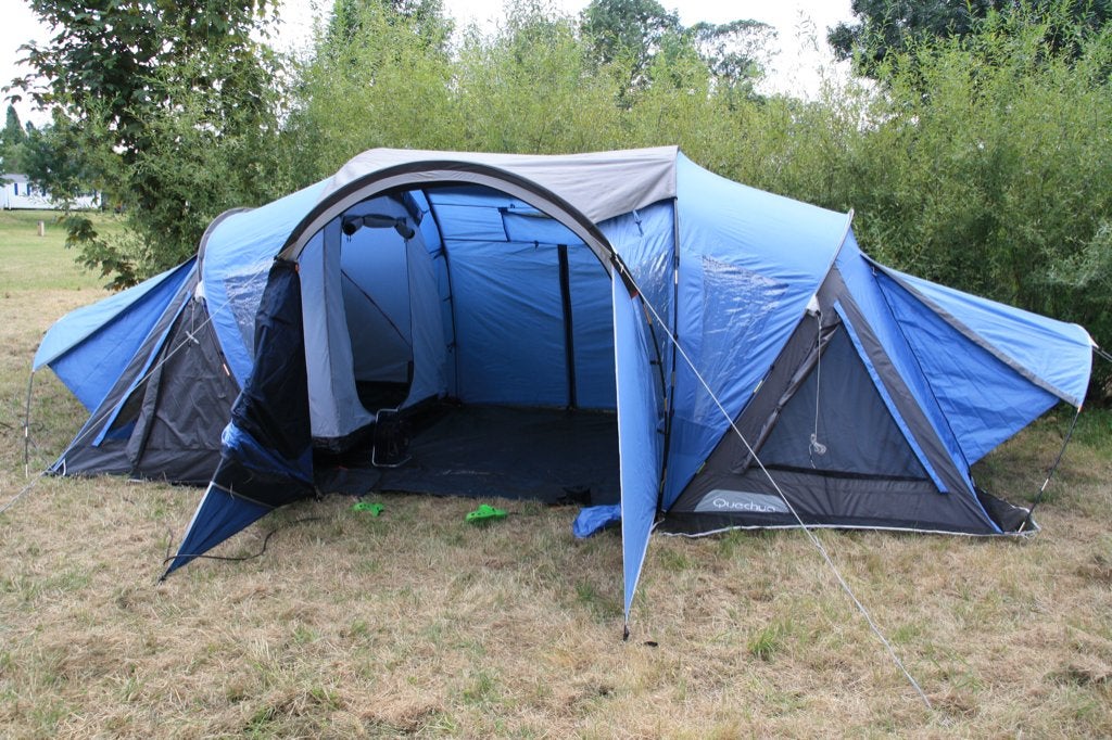 Quechua tent T4.2 XL AIR, Caravans en Kamperen, Tenten, Ophalen, Zo goed als nieuw, Tot en met 6