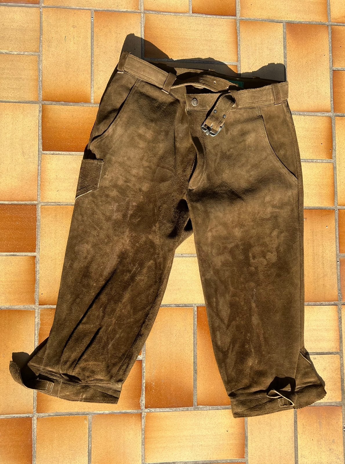 Pantalon à genoux en cuir de daim, Enlèvement ou Envoi, Neuf, Taille 48/50 (M), Brun