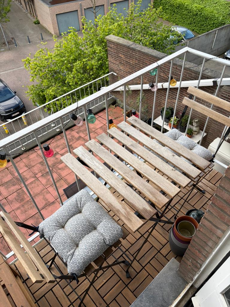 Terras tafel en 2 stoelen IKEA, Tuin en Terras, Tuinsets en Loungesets, Ophalen, Zo goed als nieuw