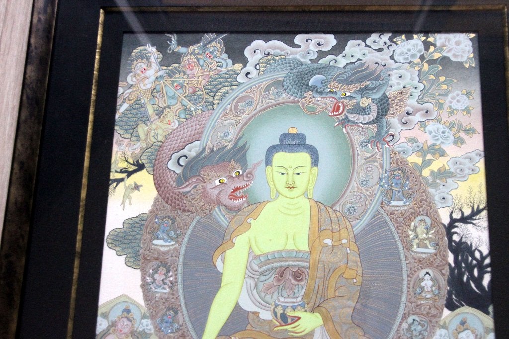 Tibetaans thangka tangka kader Tibet Himalaya Buddha boeddha, Antiquités & Art, Tibet, Enlèvement, Décoration murale, Peint