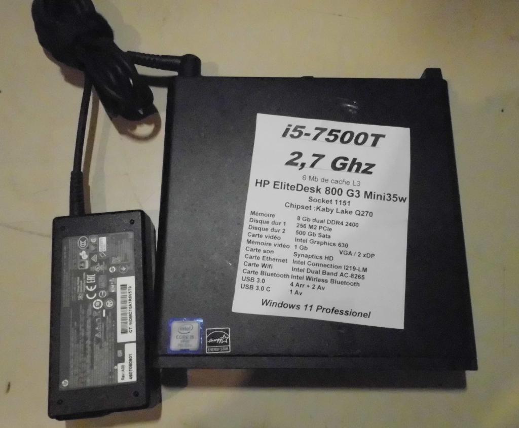 HP EliteBook 800 G3 / i5-7500T, Enlèvement ou Envoi, 8 GB, HP, SSD
