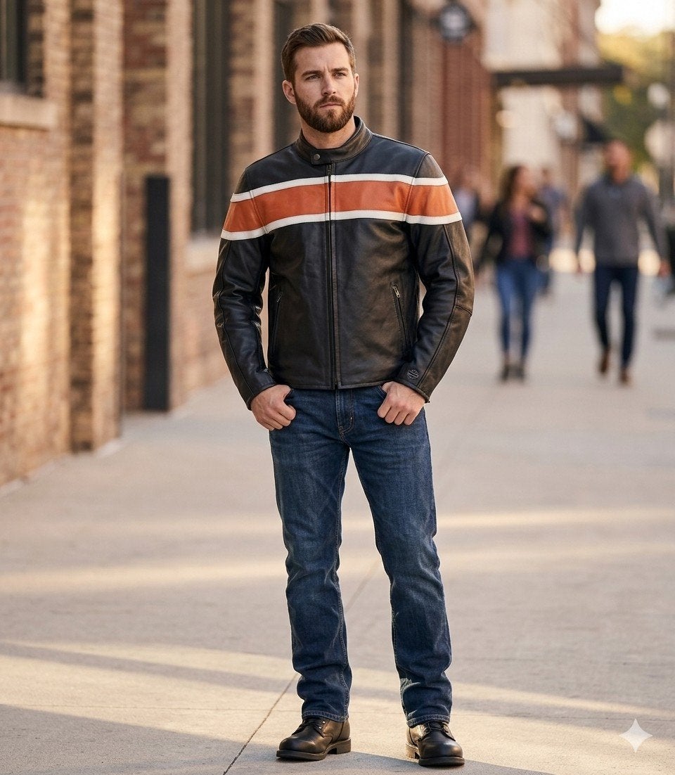 Veste de Moto en cuir CE protecteurs neuf, Envoi, Neuf, avec ticket, Manteau | cuir