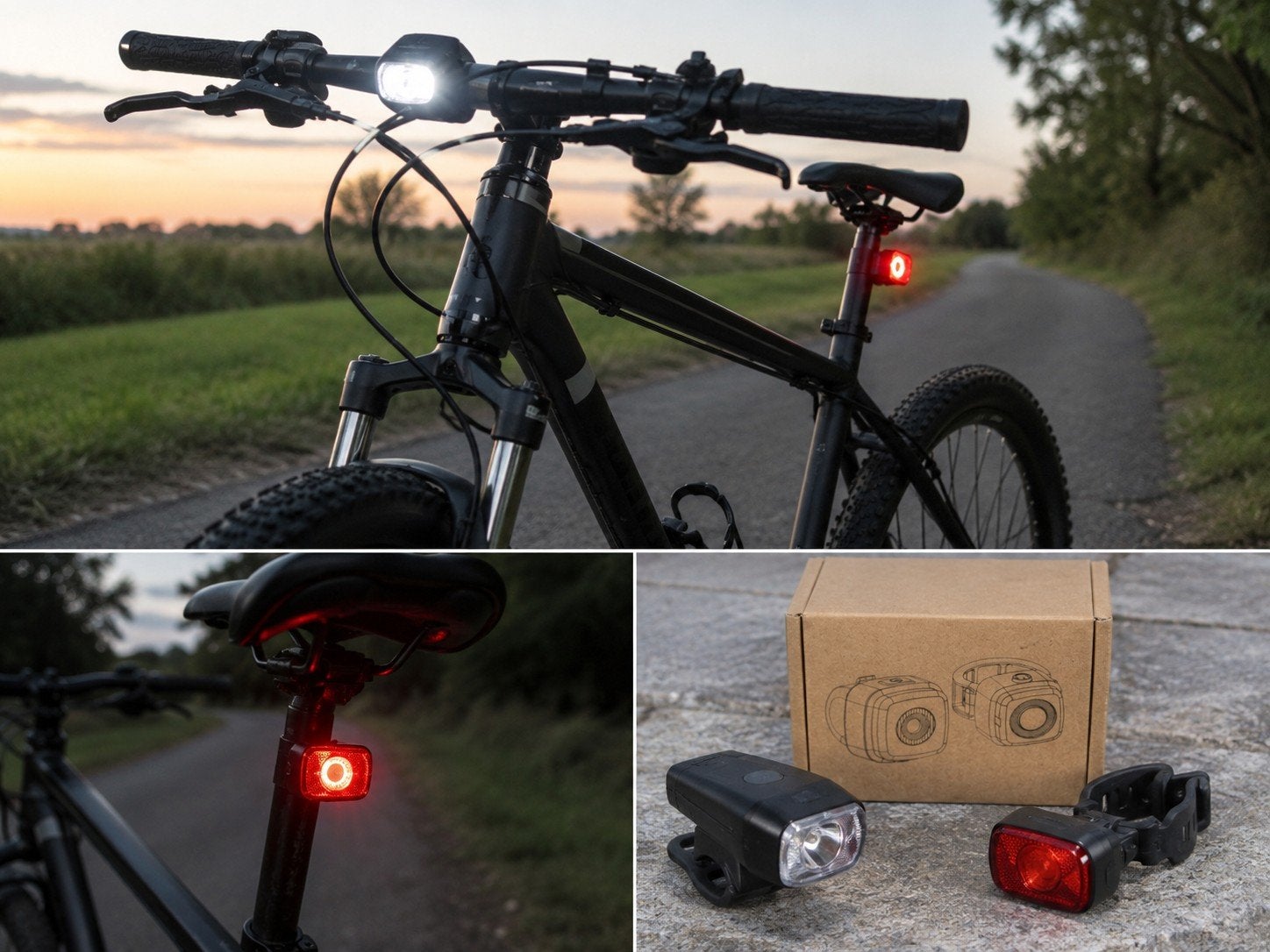 Kit d'éclairage LED rechargeable pour vélo – Neuf, Enlèvement, Neuf, Autres types