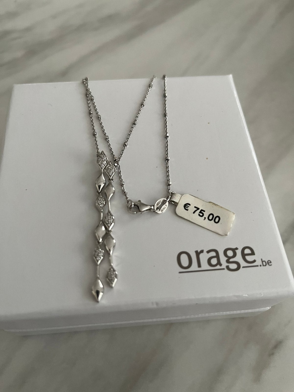 Orage zilveren ketting 925, Ophalen of Verzenden, Zo goed als nieuw, Zilver