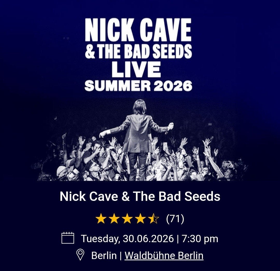 4 billets pour la grotte Nick à Berlin., Tickets & Billets, Trois personnes ou plus