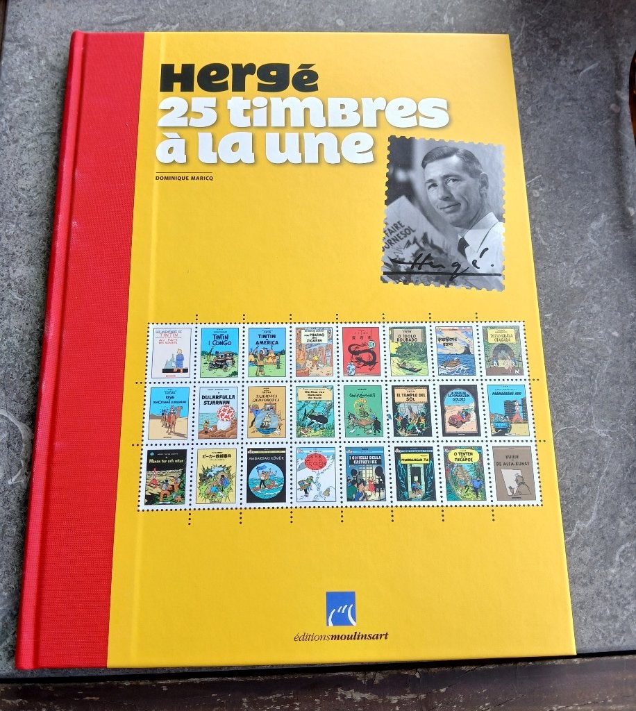 Boek „Hergé 25 postzegels in één”, Ophalen, Nieuw, HERGE