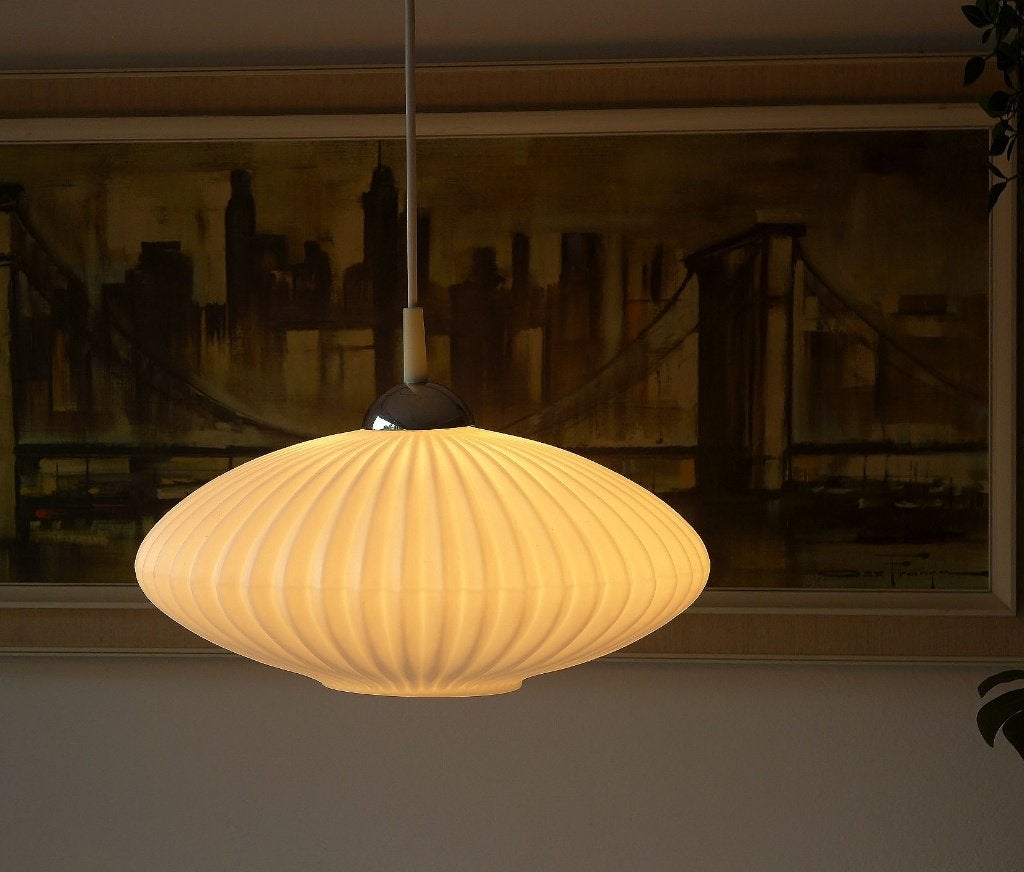 Zeldzame Hanglamp Jaren 60 Vintage Lamp Philips UFO Retro, Ophalen of Verzenden, Glas, Mid Century Modern
