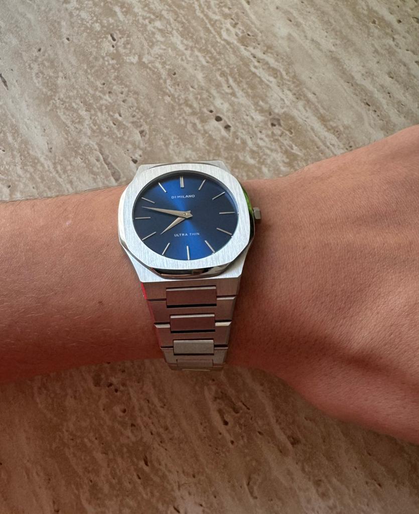 D1 Milano ultradun horloge A-UTBJ09, Verzenden, Zo goed als nieuw, Staal, Staal