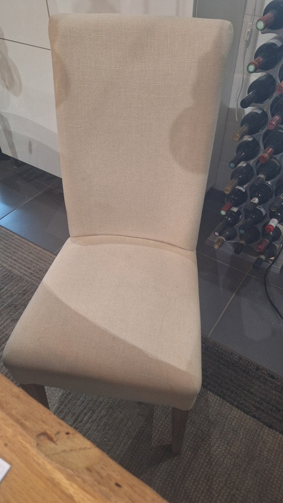 6 comfortabele eetkamerstoelen beige stof. 50€voor6, Maison & Meubles, Chaises, Autres couleurs, Landelijk, Enlèvement, Cinq, Six Chaises ou plus