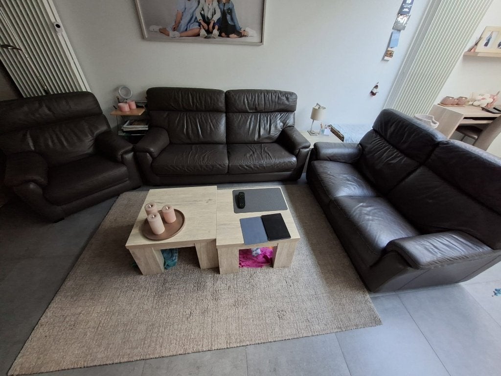 Salon (3-zit, 2-zit en 1-zit), Huis en Inrichting, Ophalen, Gebruikt, Overige maten, Leer