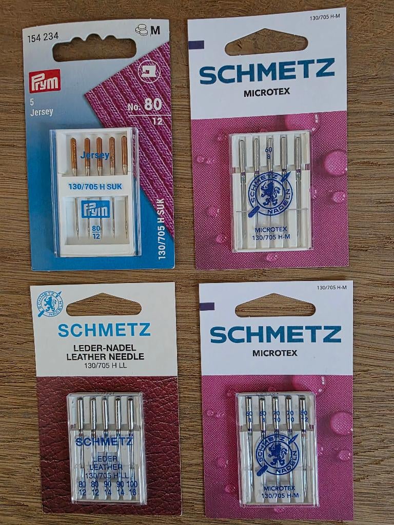 Pakket machine naainaalden Microtex, leder, jersey (2x), Ophalen of Verzenden, Nieuw, Garen of Naald(en)