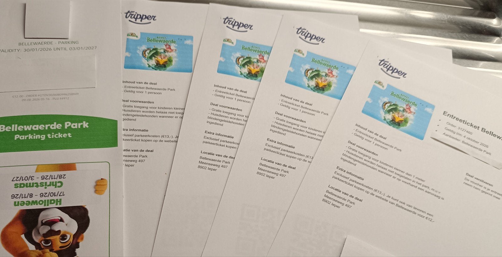 tickets Bellewaerde, Tickets en Kaartjes, Drie personen of meer, Ticket of Toegangskaart