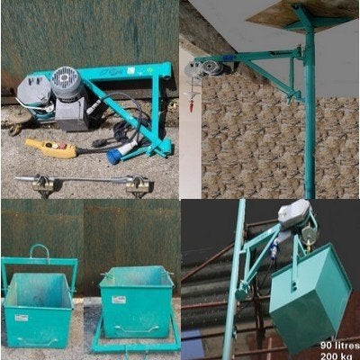 Treuil IMER ET 200 N + BENNE 200 KG + ACCESSOIRES, Enlèvement, Utilisé