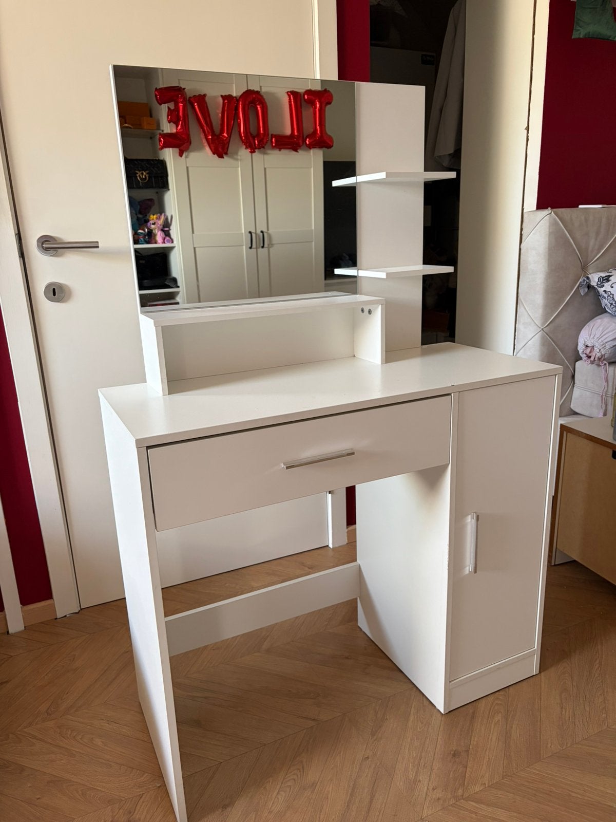 witte make up tafel, Ophalen of Verzenden, Gebruikt, 50 tot 100 cm, 100 tot 150 cm