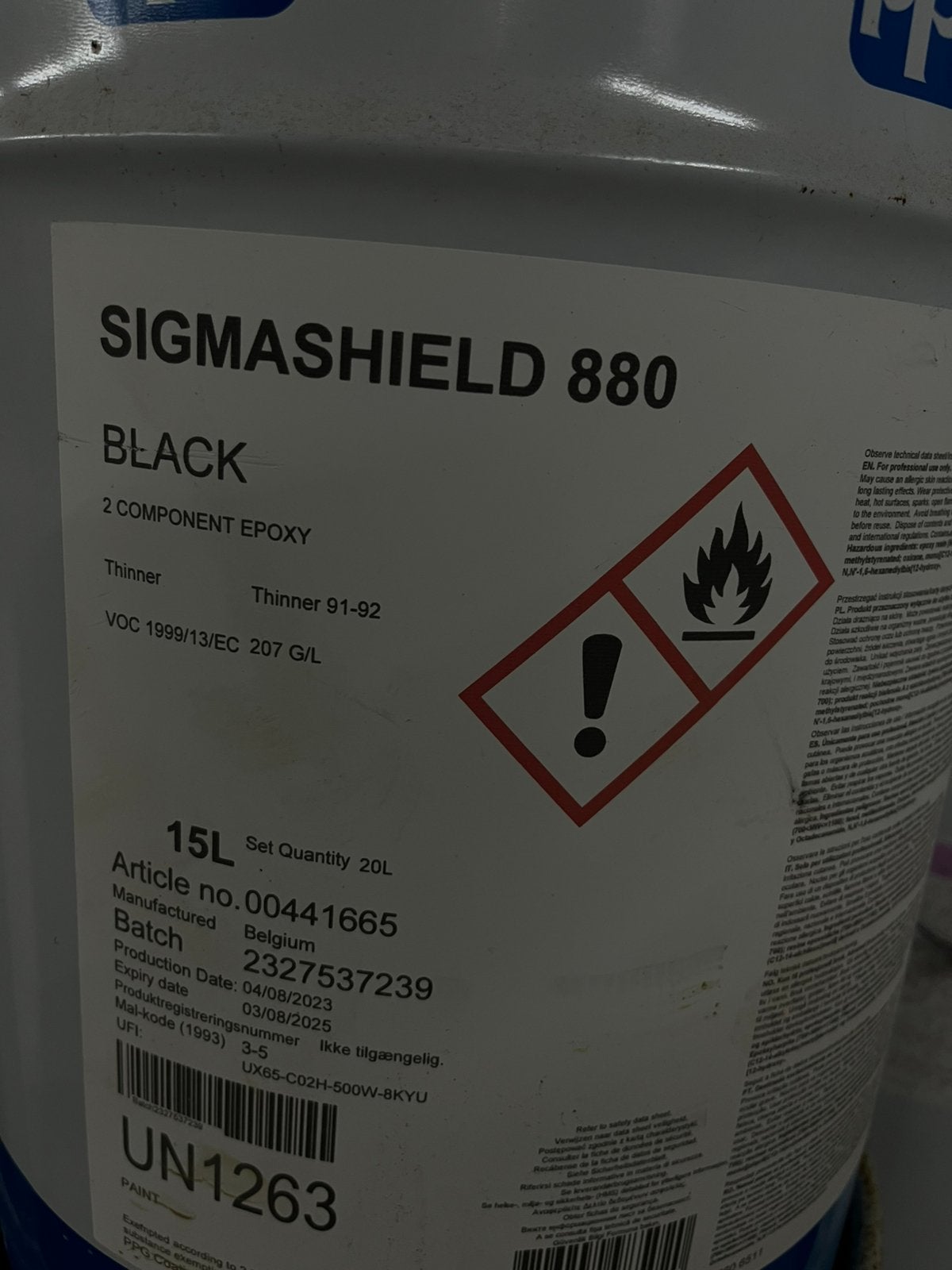 Sigmashield 880 ZWART 3x 20kg, Bricolage & Construction, Peinture, Vernis & Laque, Enlèvement, Comme neuf, Noir