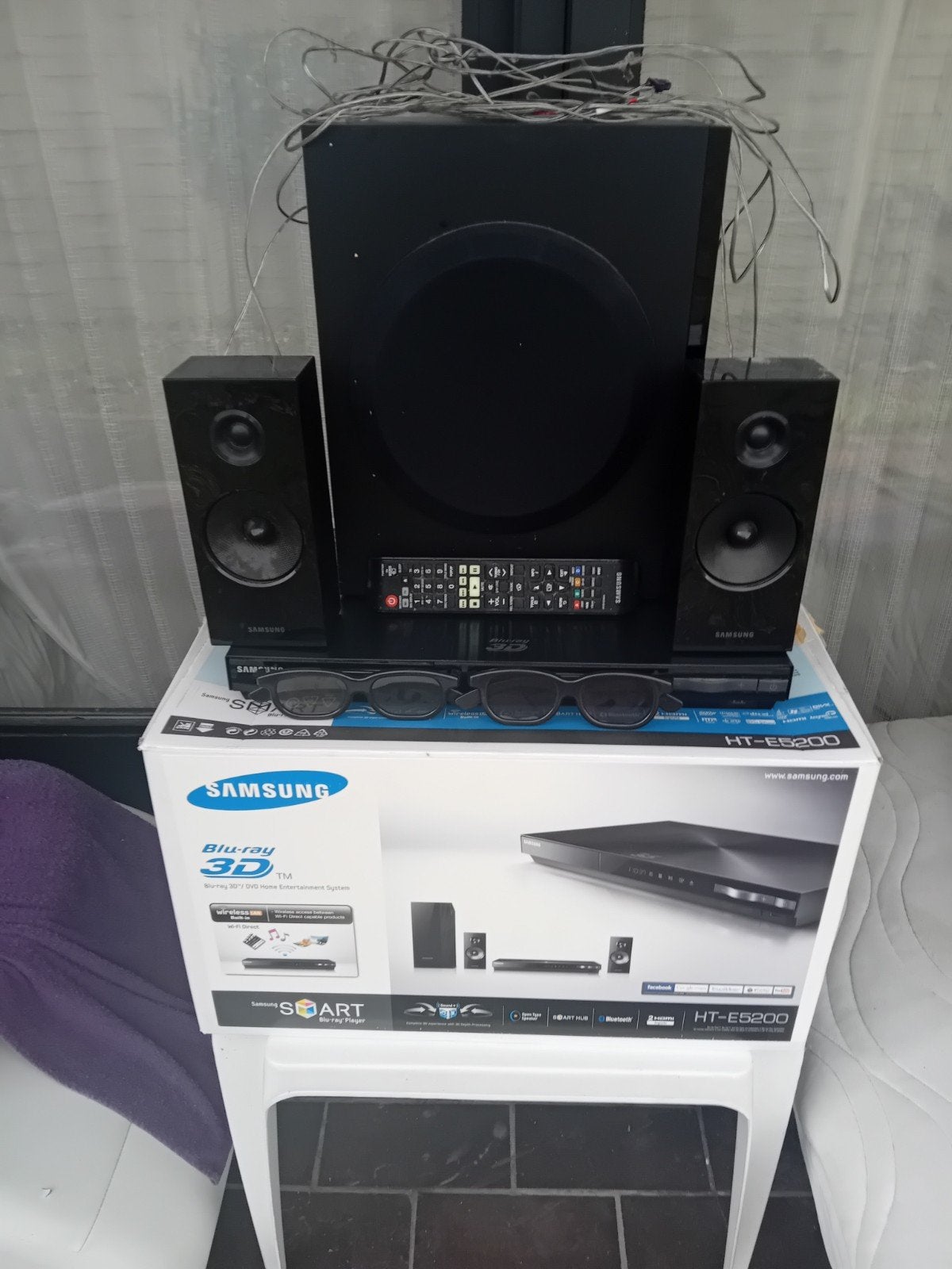 Système home cinéma 3D/DVD Blue Ray Samsung HT-E5200, Enlèvement, Comme neuf, Samsung